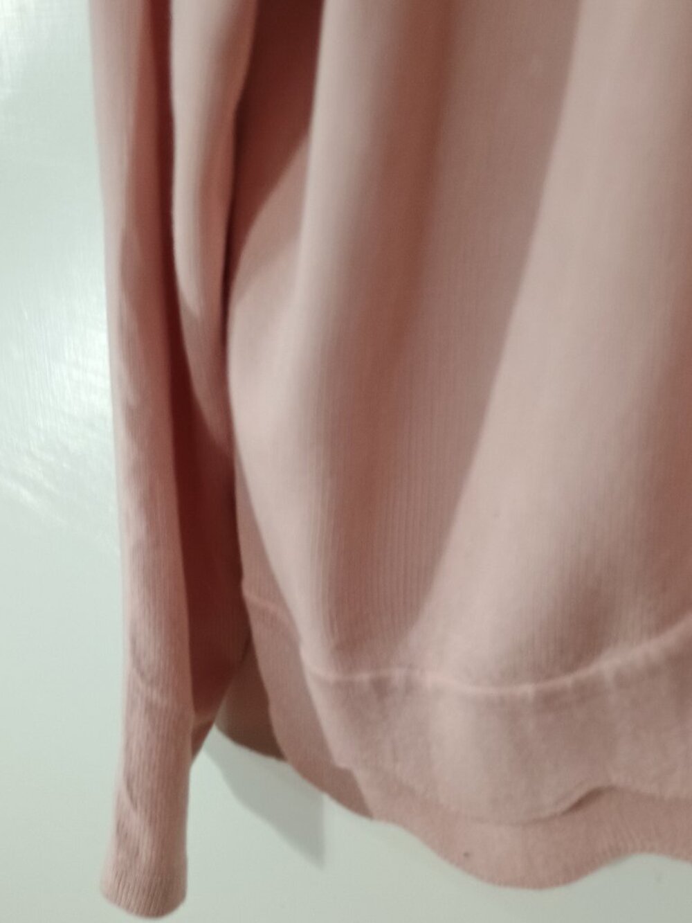 Cable & Gauge Light Pink Ruffle Open Front Cardigan Sweater Size Small Soft Knit - Picture 5 of 6